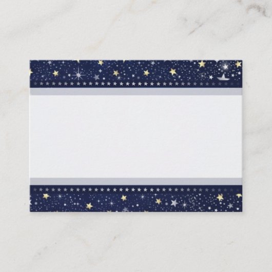 Blue Gold & White Star BLANK Wedding Seating CardS Platzkarte (Vorderseite)