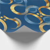 Blue Gold Wrapping Paper Geschenkpapier (Ecke)