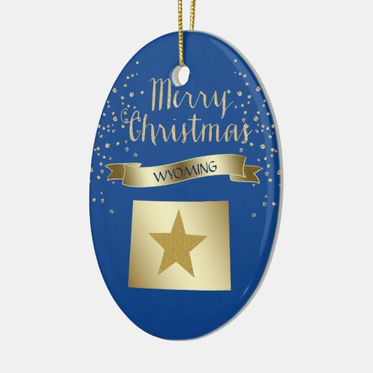 Blue Gold Wyoming Star Keramik Ornament (Links)