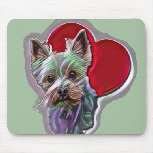Blue Gold Yorkshire Yorkie Terrier Mousepad (Vorne)