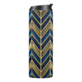 BLUE & GOLD ZIG ZAG ART DECO PATTERN THERMOSBECHER (Nach links gedreht)