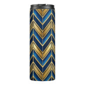 BLUE & GOLD ZIG ZAG ART DECO PATTERN THERMOSBECHER (Rückseite)
