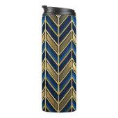 BLUE & GOLD ZIG ZAG ART DECO PATTERN THERMOSBECHER (Nach rechts gedreht)