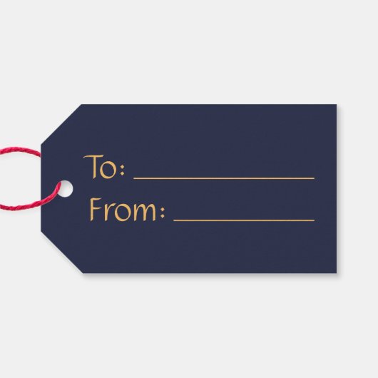 Blue Gold zu / vom eleganten Weihnachtsfest Geschenkanhänger (Rückseite Horizontal)