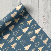 Blue Golden Christmas Tree Holiday Geschenkpapier Set