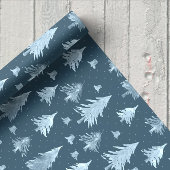 Blue Golden Christmas Tree Holiday Geschenkpapier Set