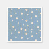 Blue Golden Daisy Glitzer Glow Baby Dusche Serviette (Vorderseite)