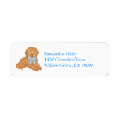 Blue Golden Doodle Puppy Return Address Label (Vorne)