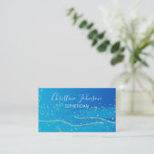 Blue Golden Glitzer Sparkle Makeup Visitenkarte (Stehend Vorderseite)
