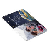 Blue Golden Mountains Hochzeitsszelt Save the Date Magnet (Rechte Seite)