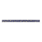 Blue Golden Polka Dots Party Satin Ribbon Satinband (Vorderseite)