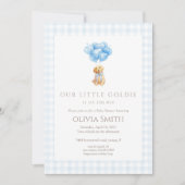 Blue Goldendoodle Puppy Baby Shower Einladung (Vorderseite)