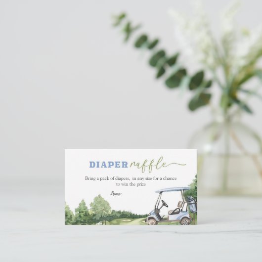 Blue Golf Baby Duschdusche Windelwanne Begleitkarte (Stehend Vorderseite)