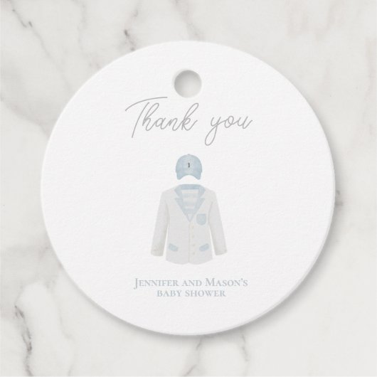 Blue Golf Baby Dusche Party Geschenkanhänger (Vorderseite)