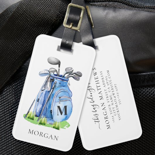 Blue Golf Bag Monogram Gepäckanhänger