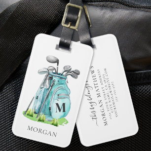 Blue Golf Bag Monogram Gepäckanhänger