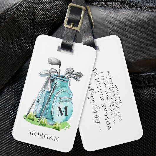 Blue Golf Bag Monogram Gepäckanhänger