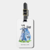 Blue Golf Bag Monogram Gepäckanhänger (Vorderseite vertikal)