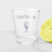 Blue Golf Ball auf dem T-Shirt Golfer Name Vater O Schnapsglas (Rückseite)