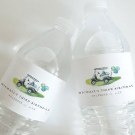 Blue Golf Birthday Par-tee Wasserflaschenetikett
