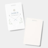 Blue Golf Birthday Party Paper Teller Ausweis (Front & Back)