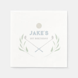 Blue Golf Birthday Party Paper Teller Serviette