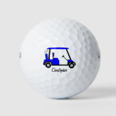 Blue Golf Buggy Design Golfball (Vorderseite)