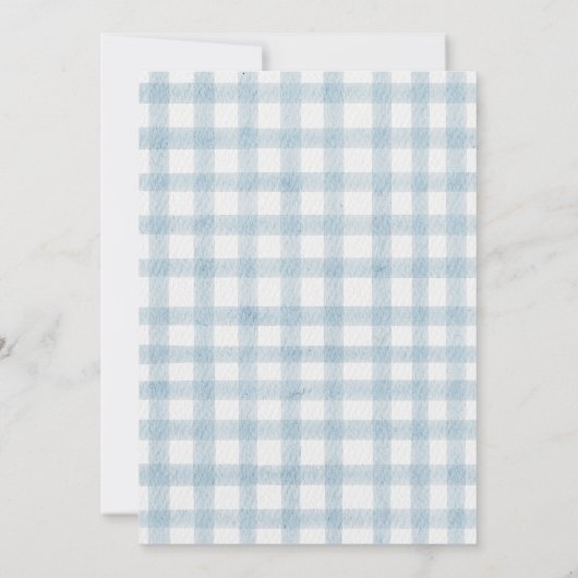 Blue Golf Cart Babydusche Einladung (Rückseite)