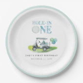 Blue Golf Cart Birthday Paper Teller (Vorderseite)