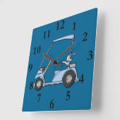 blue golf cart clock quadratische wanduhr (Winkel)
