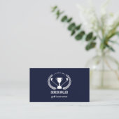 Blue Golf Cup Logo Golf Beruflich oder Instructor Visitenkarte (Stehend Vorderseite)
