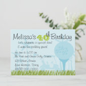 Blue Golf Date Einladung (Stehend Vorderseite)