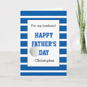 Blue Golf Father's Day Husband Karte (Vorderseite)