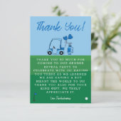 Blue Golf Gender Reveal Party Dankeskarte (Stehend Vorderseite)
