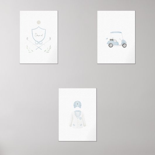 Blue Golf individuelle Name Set 3 Poster (Vorderseite)