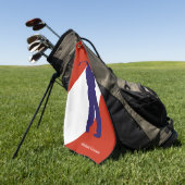 Blue Golfer auf Red White Golfhandtuch (Gras)