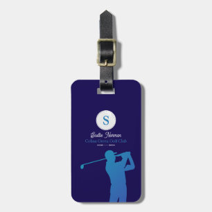 Blue Golfer mit Golf Club Gepäckanhänger
