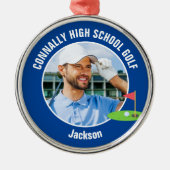 Blue Golfer Photo High School Golf Team Ornament Aus Metall (Vorne)