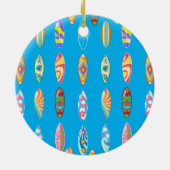 Blue Gone Surfing Santa Keramik Ornament (Hinten)