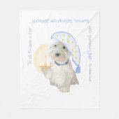 Blue Goodnight Westie mit Candle Fleecedecke (Vorderseite)