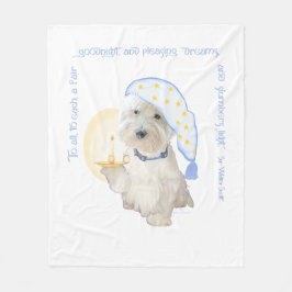 Blue Goodnight Westie mit Candle Fleecedecke