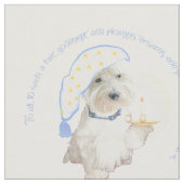 Blue Goodnight Westie Stoff (Nahaufnahme)