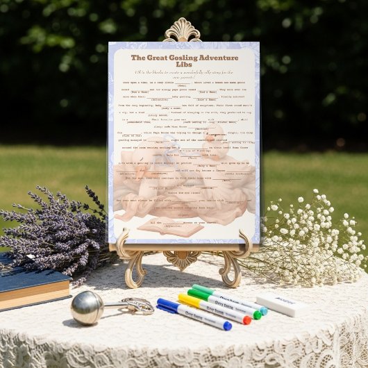 Blue Goose Libs Baby Shower Group game Acrylic  Acrylschild