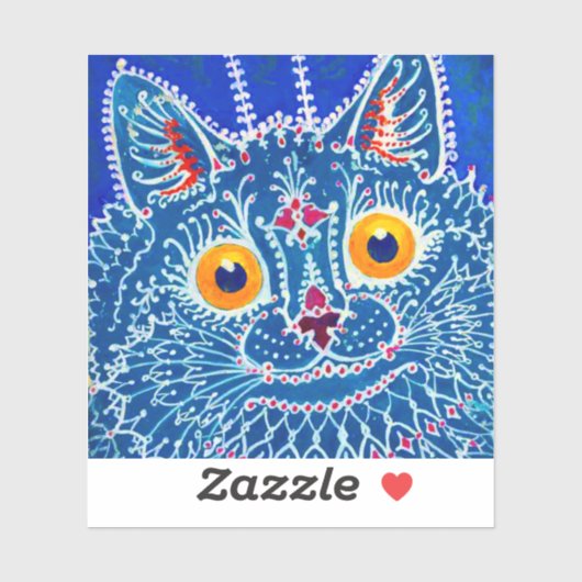Blue Gothic Cat Aufkleber (Blatt)