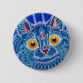 Blue Gothic Cat Button (Vorderseite)