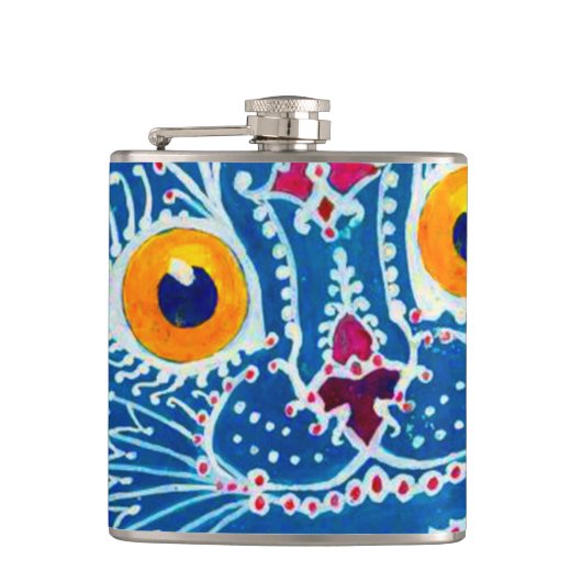 Blue Gothic Cat Flachmann (Vorderseite)