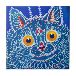 Blue Gothic Cat Fliese