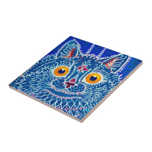 Blue Gothic Cat Fliese (Seite)