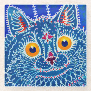 Blue Gothic Cat Glasuntersetzer