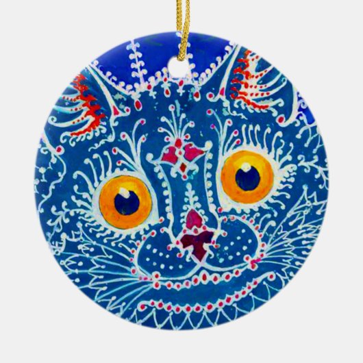 Blue Gothic Cat Keramik Ornament (Vorne)